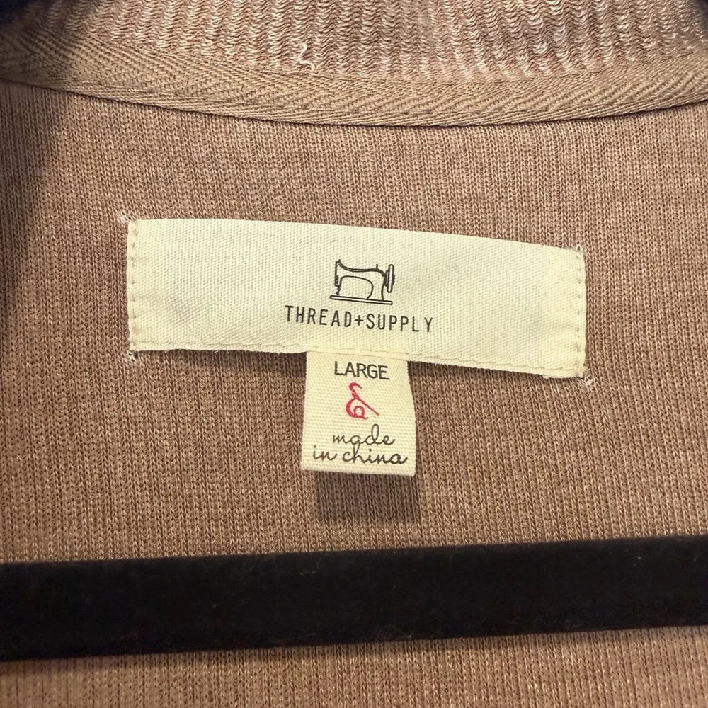 Women’s Tan/Brown Thread & Supply Button-Up Size L🤎